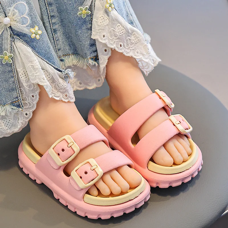 Children's Summer EVA Slippers for Boys and Girls Detachable and Non Slip Soft Bottom Suitable Children's Beach Baby Slippers