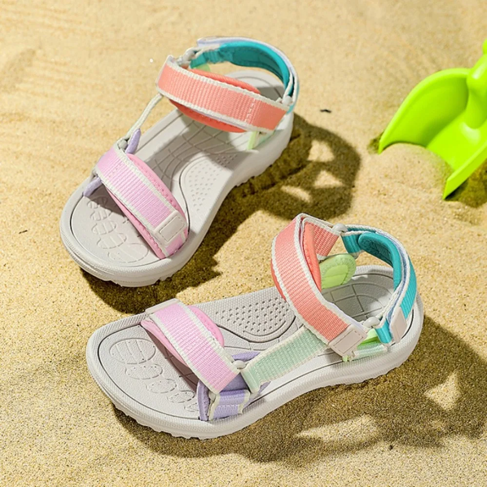 

Summer Children Girls' Breathable Sport Sandals Non-Slip Soft Sole Outdoor Beach Shoes Kids Casual Waking Sandals Size 30-38