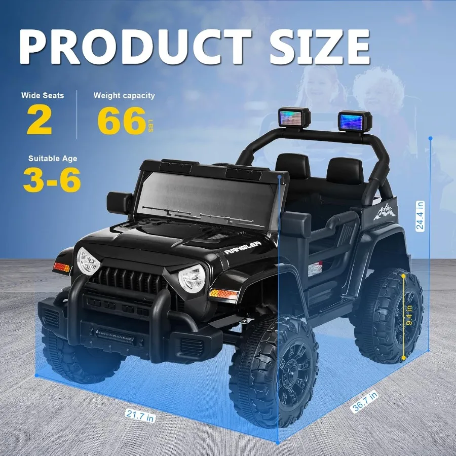 Elektryczny samochód dla dzieci 12V z pilotem, elektryczny pojazd terenowy dla dzieci, samochód ciężarowy na baterie, z...