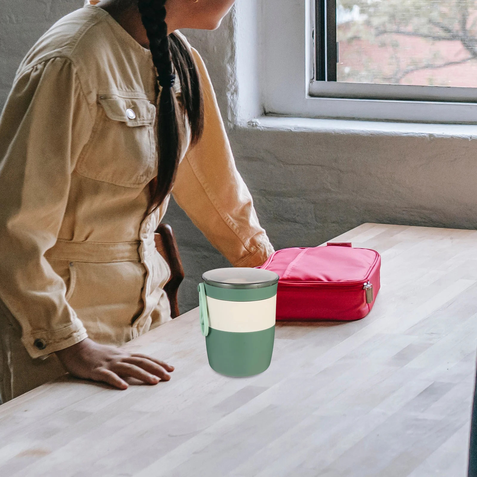 

Microwave Insulation Lunch Box Portable Travel Mug Plastic Cup H held Bento Case Leak proof Food Container Thermal Cup Insulated