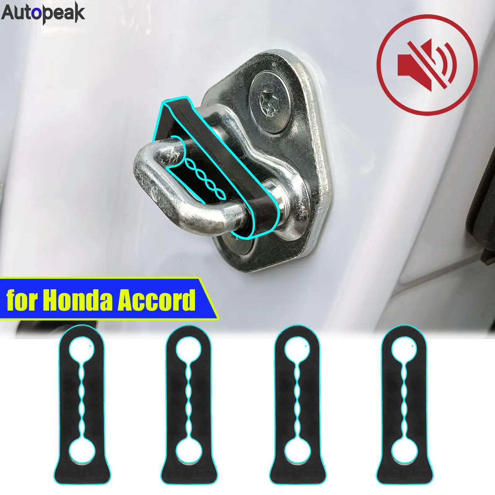 Car Door Lock Sound Deadener Damper Buffer For Honda Accord 2002-2023 Rattling Screaks Quiet Noise Deaf Soundproofing seal 