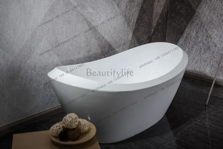 Acrylic independent docking bathtub large size ultra-deep deepening silent drainage bath tank