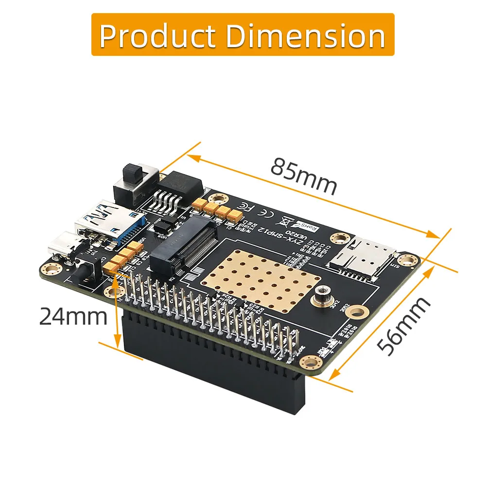 Rasberry PI 5G Module Expansion Board HAT For Quectel RM520N-GL RM502Q-AE RM551E-GL RM521F-GL RM500Q-AE RM500Q-AE RM530N-GL