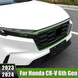 For Honda CR-V CRV CR V 6th Gen 2023 2024 Car Front Upper Bonnet Grill Lip Molding Cover Trim Engine Bumper U-shaped Frame Strip