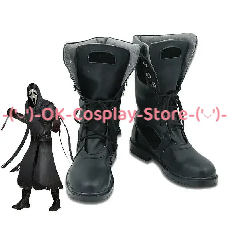 

Ghost Face Cosplay Shoes PU Leather Shoes Halloween Carnival Boots DBD Cosplay Prop Custom Made