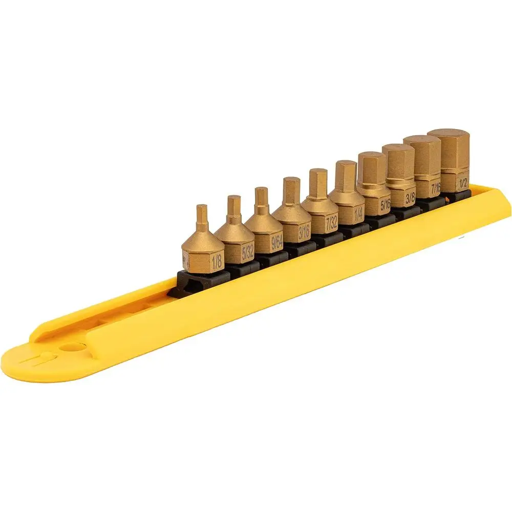 

Tools 16004 Titanium-Coated Low-Profile Dual Drive Set, SAE Hex, 10-Piece