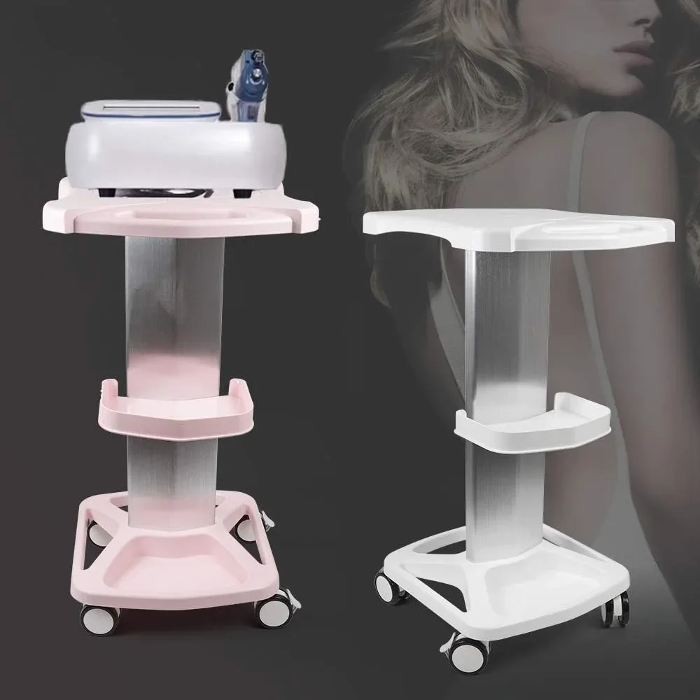 Carrito de aluminio para salón, soporte de aleación para equipo de belleza, con bandeja y ruedas