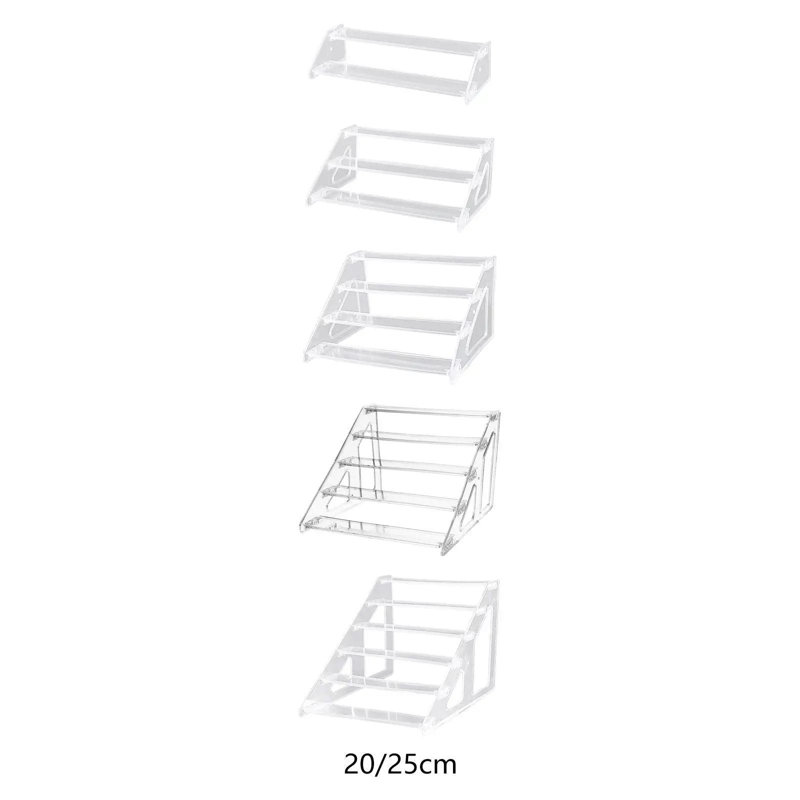 Acrylic Stand Display Stair Riser Shelf Adjustable Transparent Rack for Kitchen Bedroom Living Room