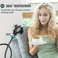 Lazy Bedside DesktopMobile Phone Clamp Bracket Flexible Long Arm Gooseneck Lazy Person Bracket With Handle Overhead Live Bracket 3