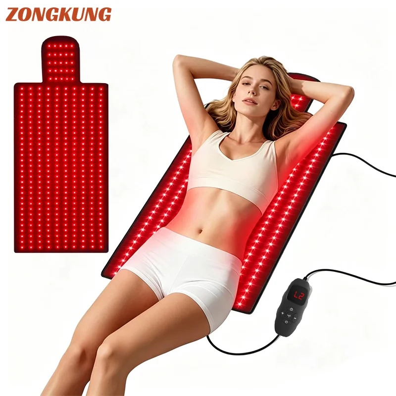 Red Light Therapy Mat 325LEDs Near Infrared Light Therapy Pad 660nm&850nm Light Blanket for Body Back Belly Knee Joints Muscle