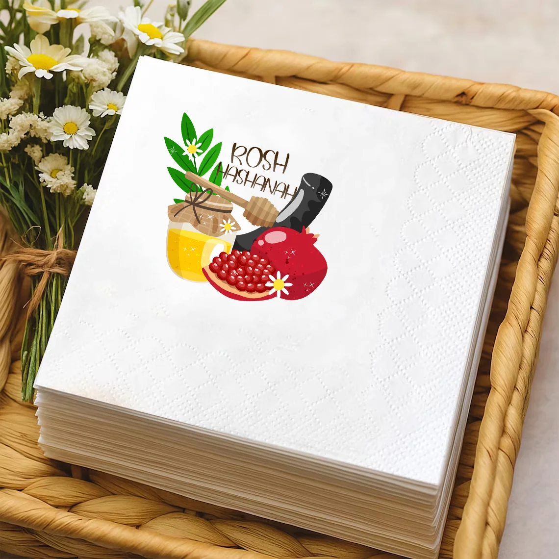 Rosh Hashanah Napkins Jewish New Year Disposable Tableware Holiday Tabletop Decor For Family Festival Dinner Party Supplies