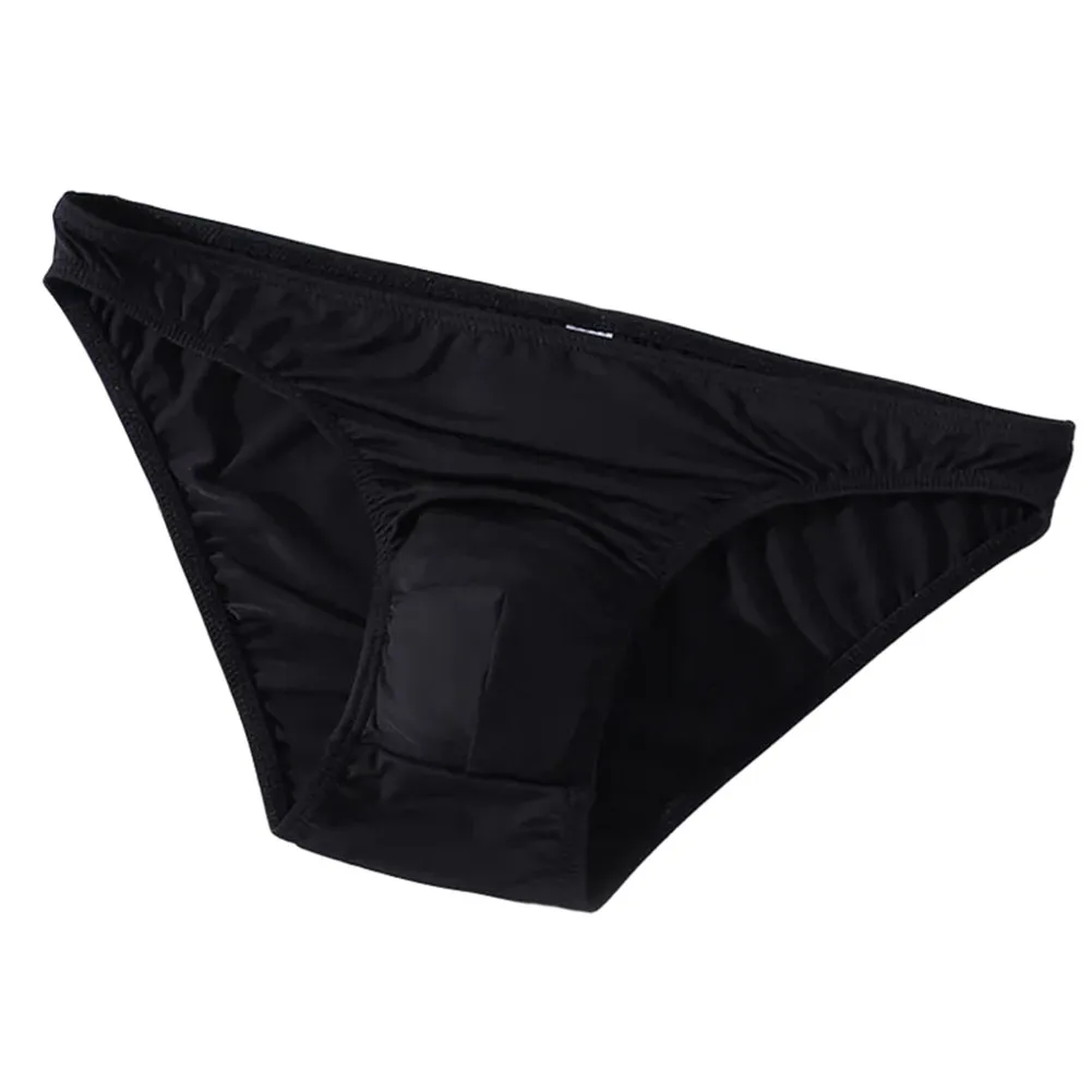 الرجال الحرير الجليد الصلبة منخفضة الارتفاع ملخصات Underpant تنفس رقيقة U محدب الحقيبة الرجال سراويل رجل الملابس الداخلية