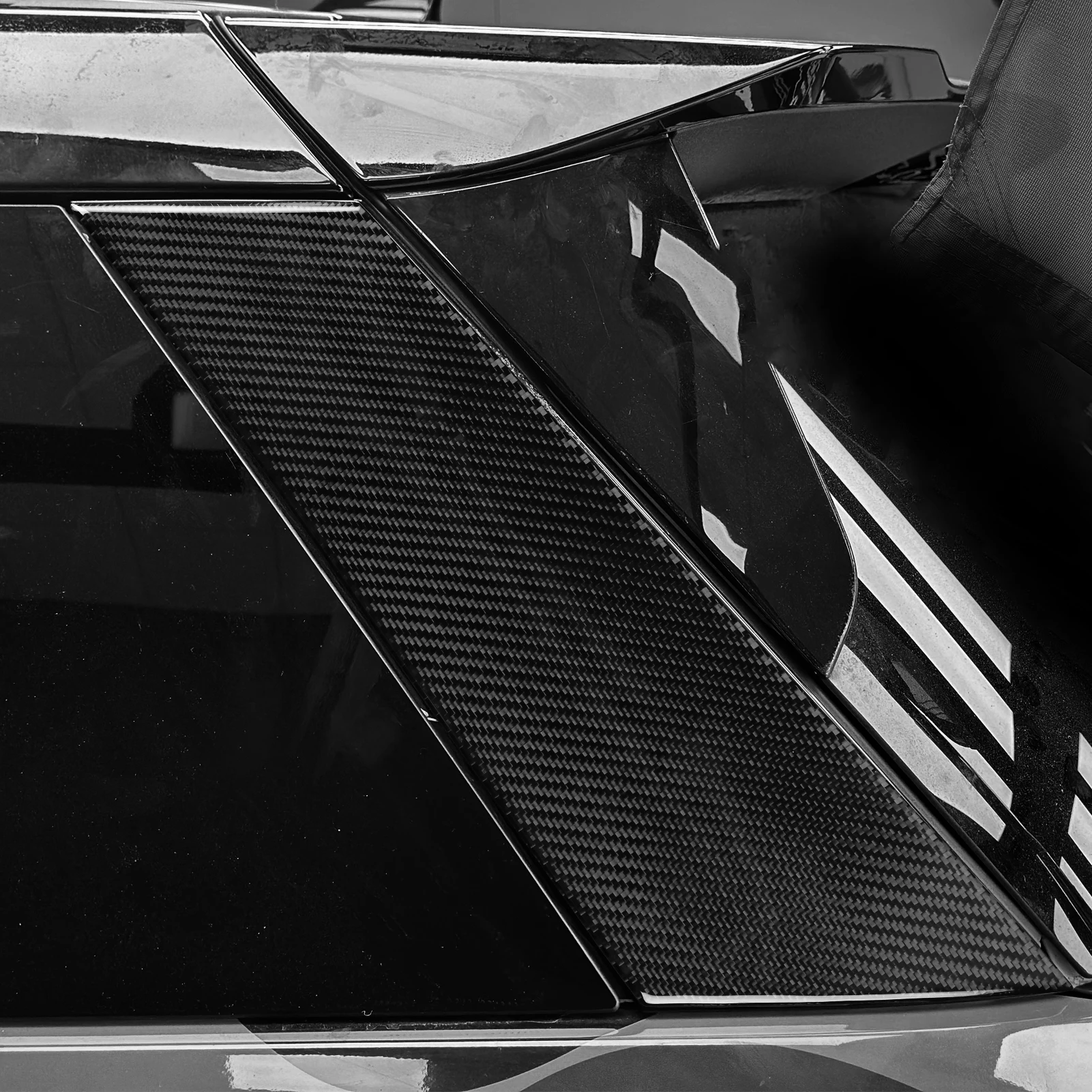 لفورد اكسبلورر 2020 2021 2022 2023 ألياف الكربون الخارجي D-عمود لوحة غطاء الزخرفية اكسسوارات السيارات لاصقة تزيين #2