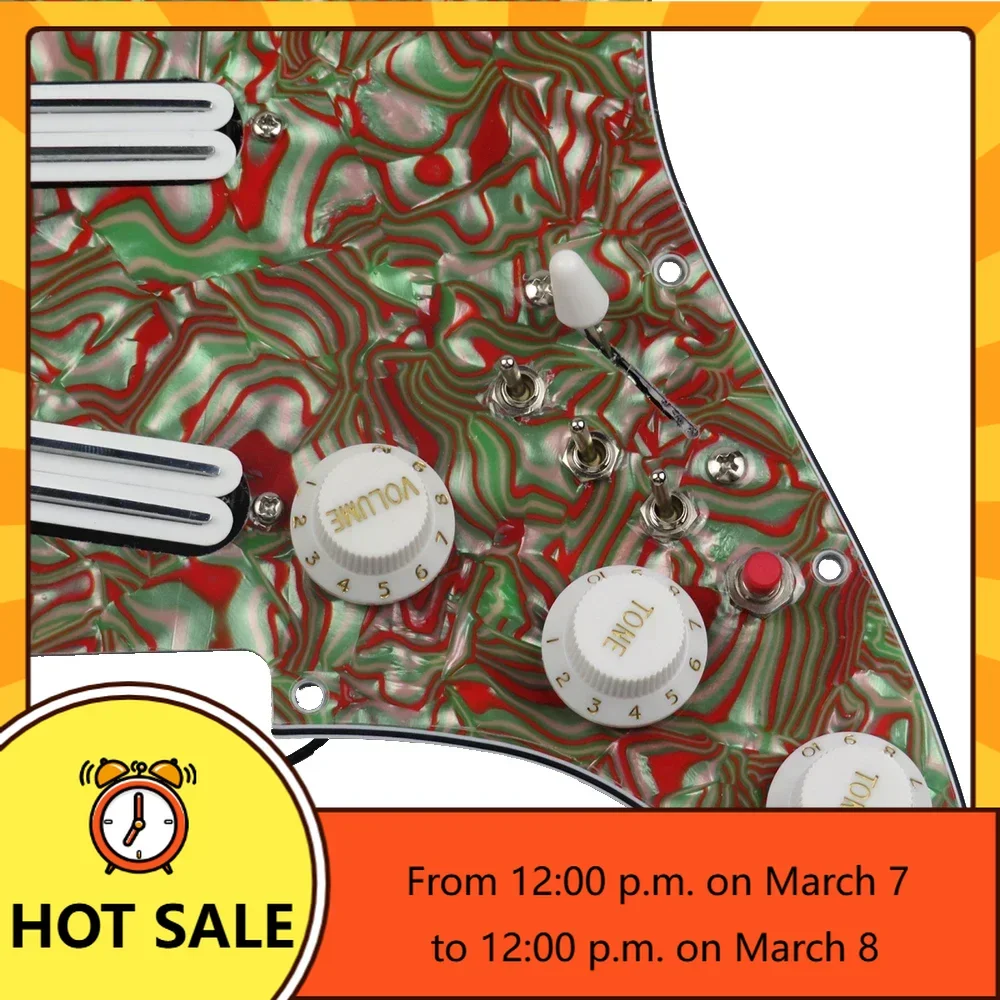 

Q-X- Music Store--brand new-Onyx Pickguard White Pickup Dual heat track Humbucker Pickup Versatility Pre-wired Pickguard