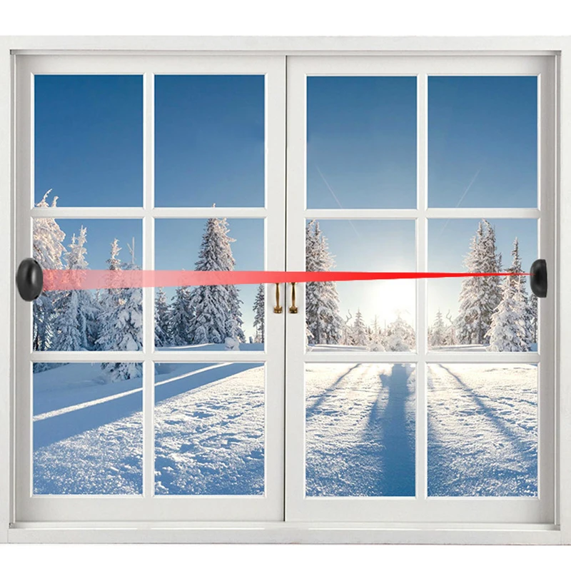 Wired Intrusion Alarm System Perimeter Single Beam Motion Sensor 15-meter Infrared Counter Detector Mounted Outdoor Waterproof