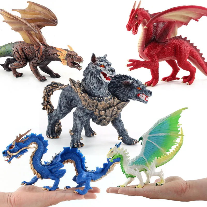 Jurassic Dinosaurs World Prehistoric Flying Magic Dragon Animals Model Action Figures Beast Dog PVC High Quality Toys Kids Gift