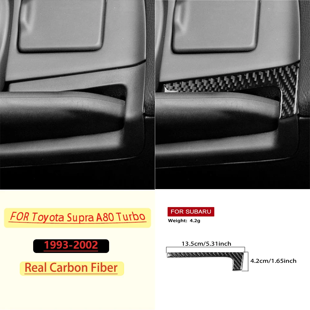 Real Carbon Fiber For Toyota Supra A80 Turbo 1993-1999 Car Hand brake Trim Customizable Sticker Interior Accessories