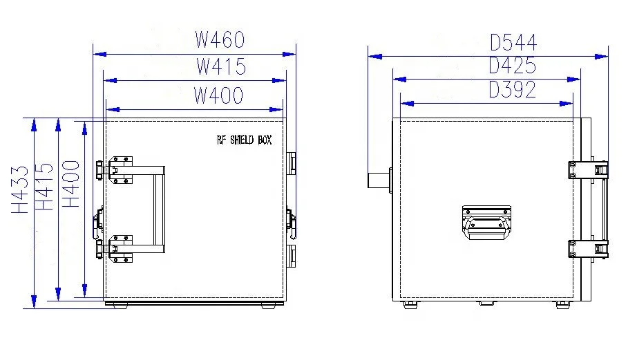 0.5-8Ghz Shielding Box Mobile Audio Emi Wifi7 5G 6g Gsm Phone Testing Manual Rf Shield Box