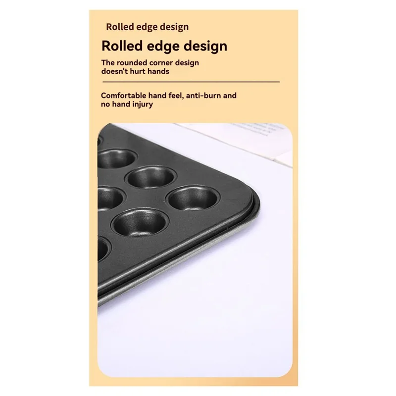 Premium 25-Cup Non-Stick Round Cake Pan Tray For Mini Muffins Bakeware Essentials