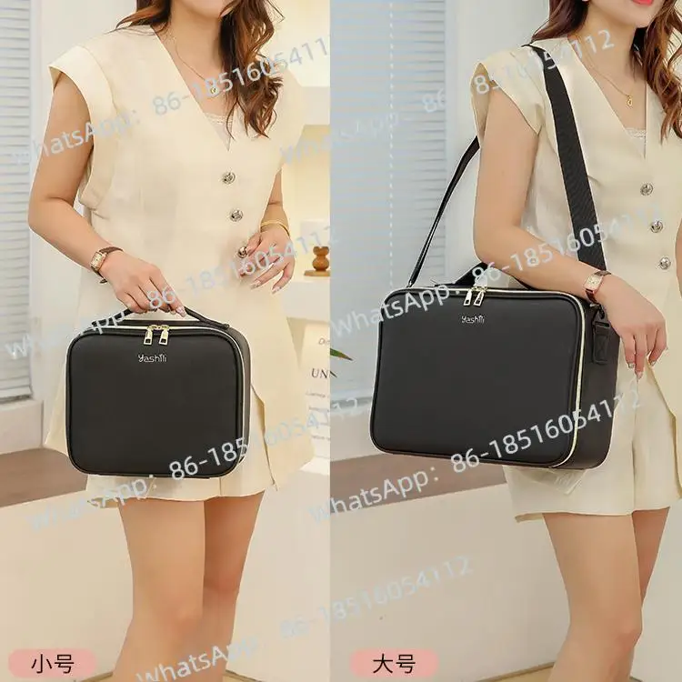 Cosmetic bag with mirror LED with light storage bag women's 2024 new suitcase portable large-capacity home travel