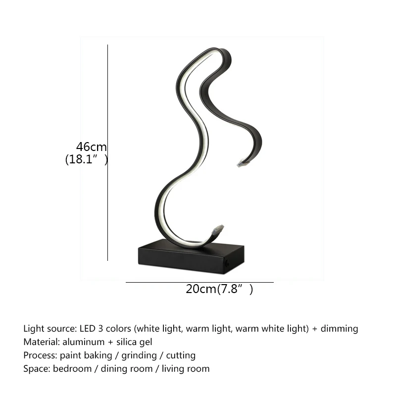 TYLA Nordic Table Lamp Modern Gold  LED Personality Creative Aluminum Desk Light For Home Living Room Bedroom Bedside Decor