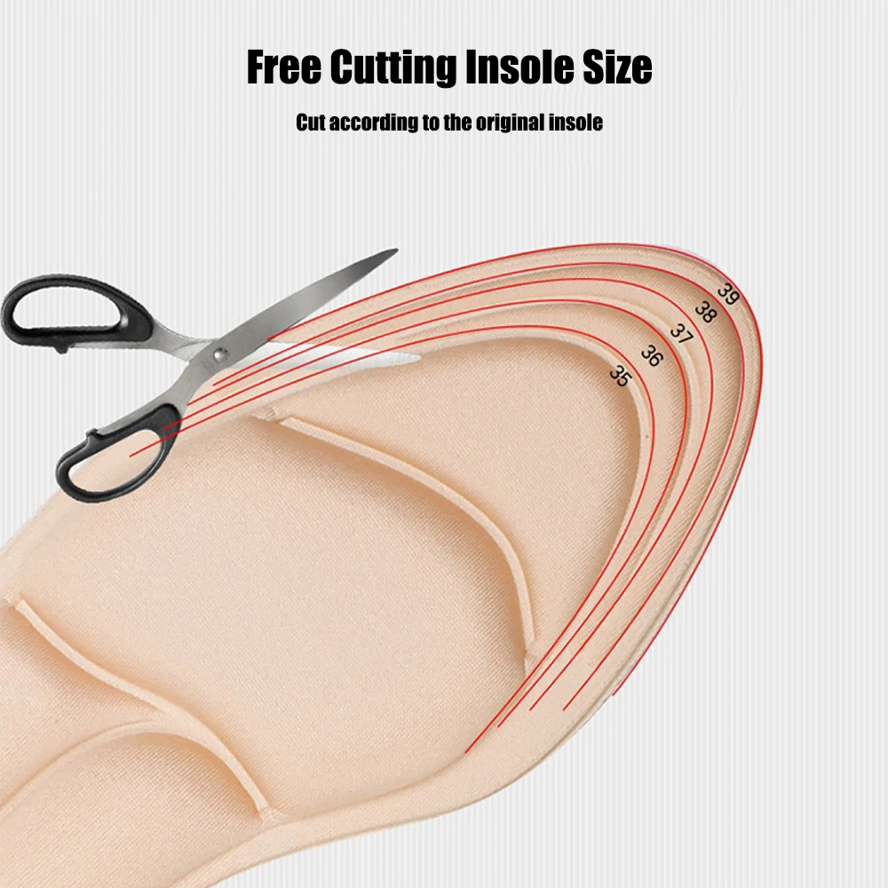 نعل داخلي ناعم من إسفنج الذاكرة للأحذية ذات الكعب العالي للنساء، نعل داخلي غير قابل للانزلاق، نعل داخلي مريح قابل للتهوية لتدليك القدم، دعم قوس القدم #4