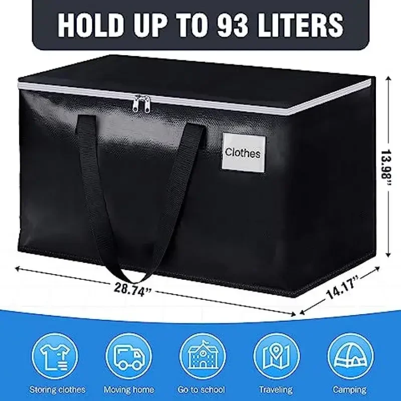 4pcs Moving Storage Bags 93L Clothing Organizers Luggage Bag Large Capacity Waterproof Clothes Quilts Luggage Storage Bag