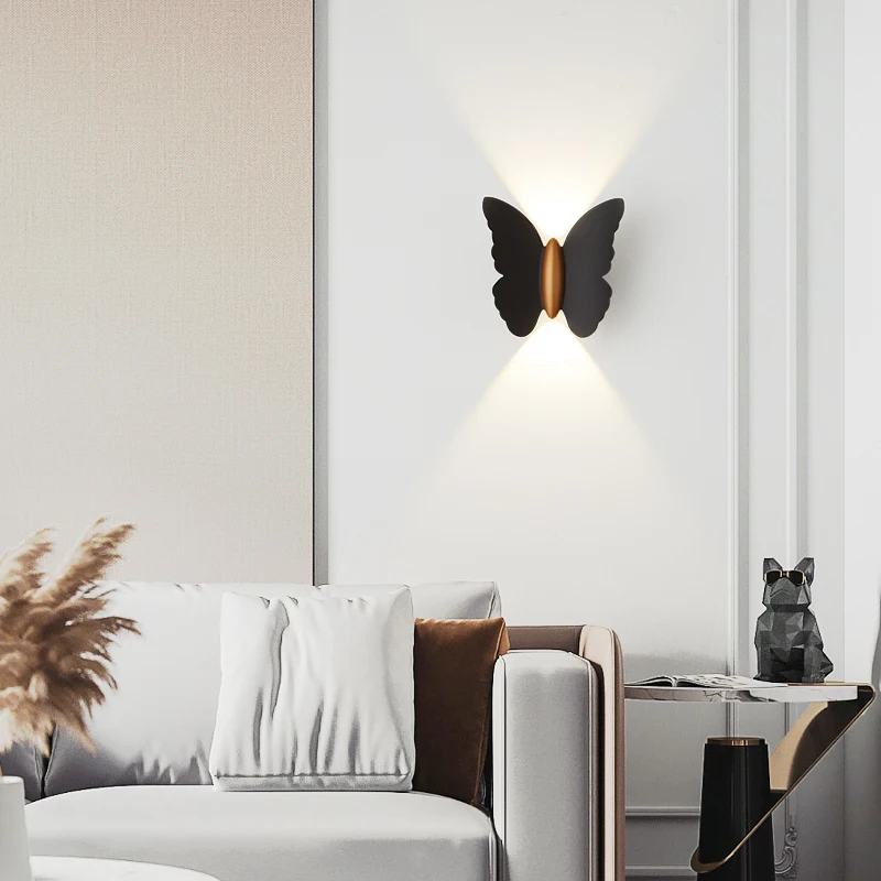 

LED Wall Light Modern Butterfly Outdoor Lights Waterproof Home Decoration Up Down Wall Interior Lamp Villa Hotal Bedroom Light