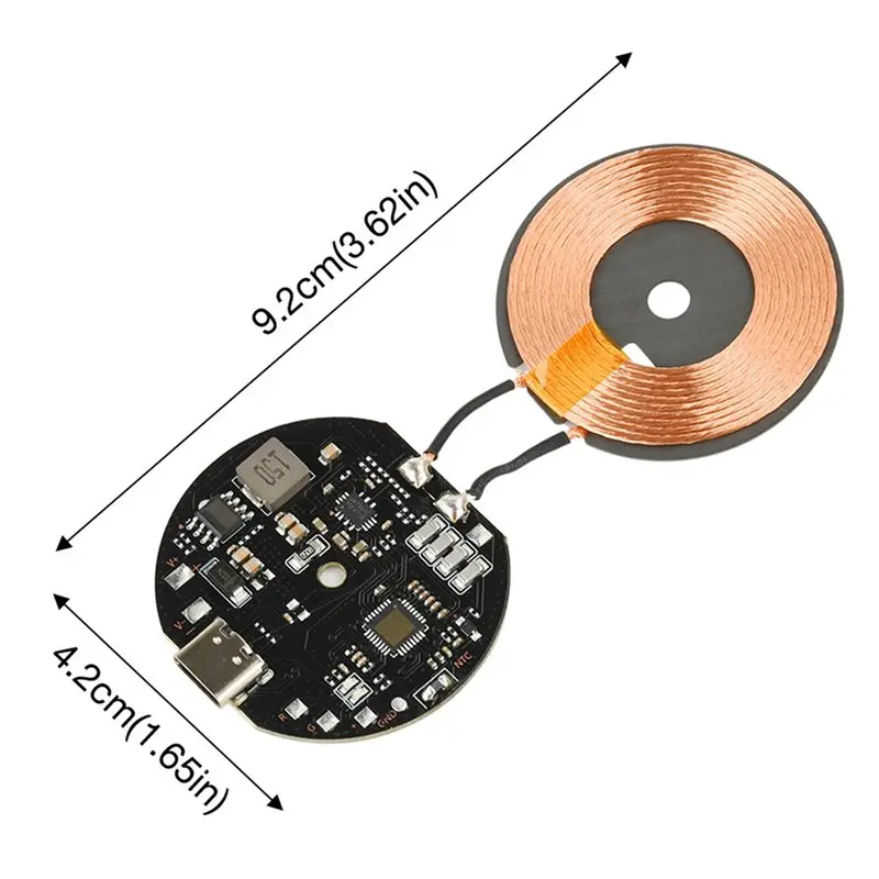 FULL-2X 20W Wireless Transmitter Module 12V 24V Type C Fast Charging Circuit Board Coil DIY Charging Pad Power