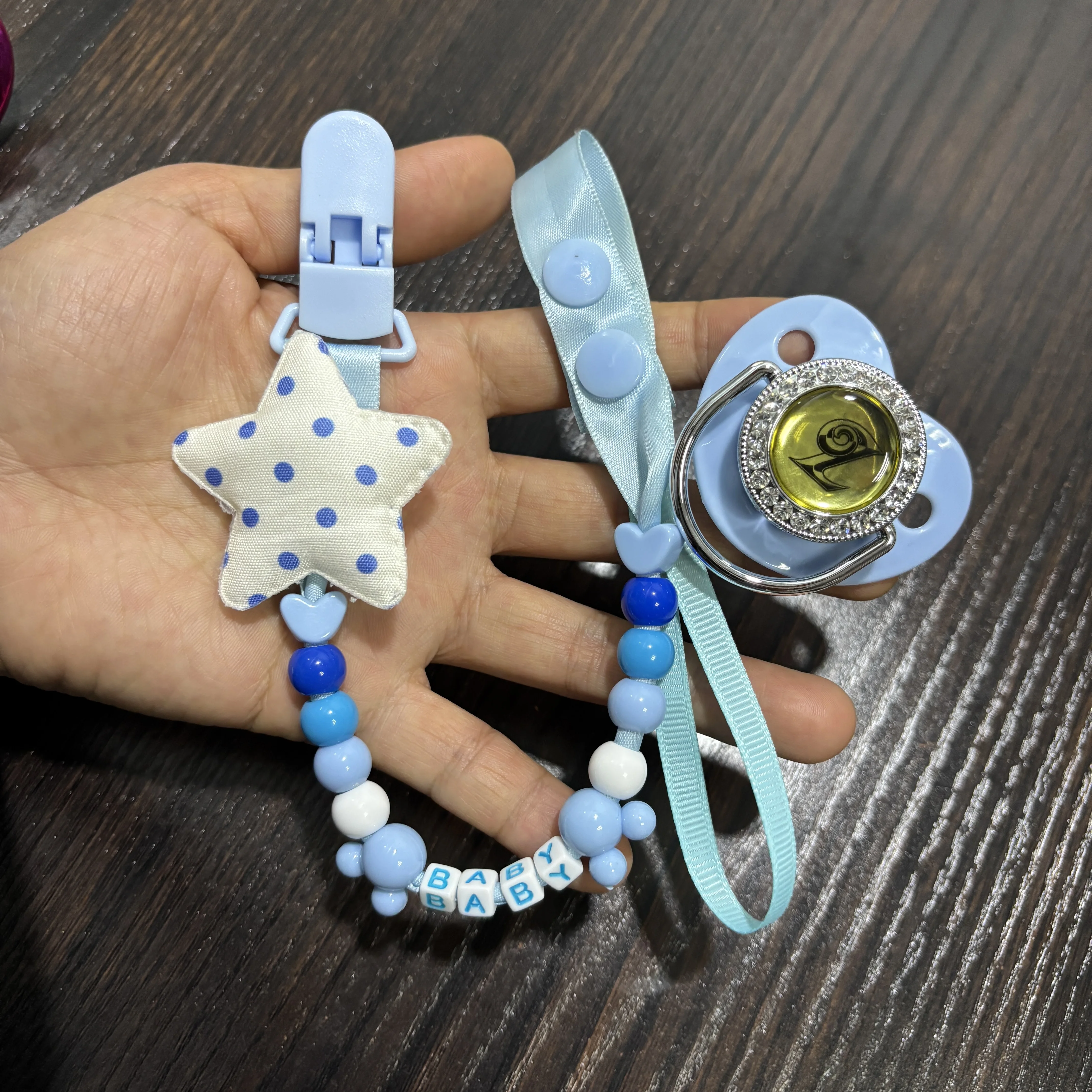 Design Baby Dummy Sparkly Bling Pacifier with Crystals, BPA Free Infant Soother