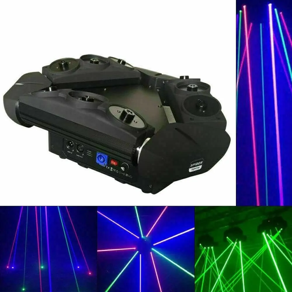 TFCFL 4 in 1RGBW 9 Mata Lampu Panggung Moving Head Party Light, Lampu Sorot/Pinspot 160W untuk DJ Party, 8/16 Channel