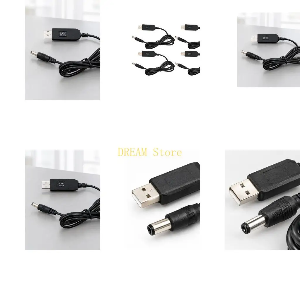 2-Pack 5V to 21V 5.5x2.1mm Cables with 0.3A Output for Batteries Best Sale