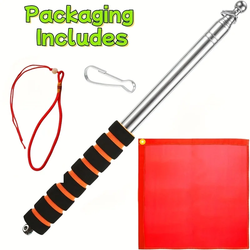 Equestrian Training Flag Set or Guide Flagpole,With 4 Clips Telescopic Handheld Flagpole Equipment,Teachers Pointer Flag Pole