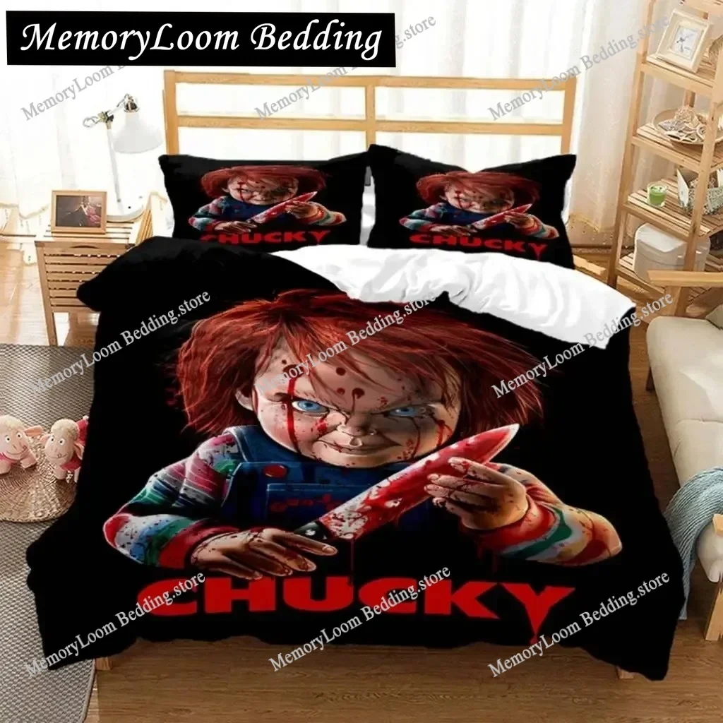 

Horror Film Thrilling Halloween Horror Movie Sheets Quilt Covers Bedding Dormitory Soft Warm Cozy Comfortable Bed Sheet Set