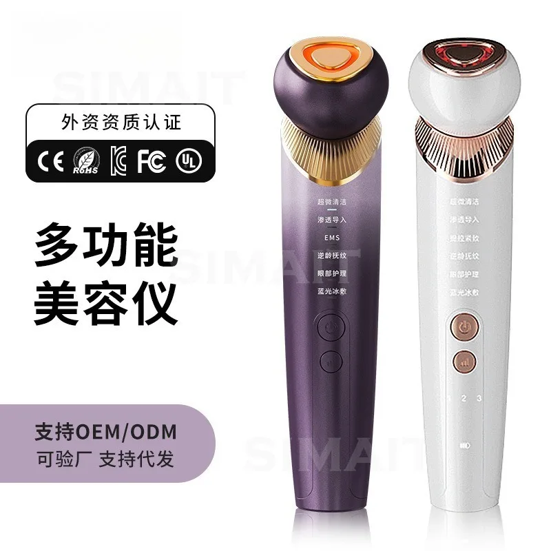 Vibration Facial Beauty Massager with Temperature Control, Home Use Face Cleansing & Essence Introduction Skin Care Instrument