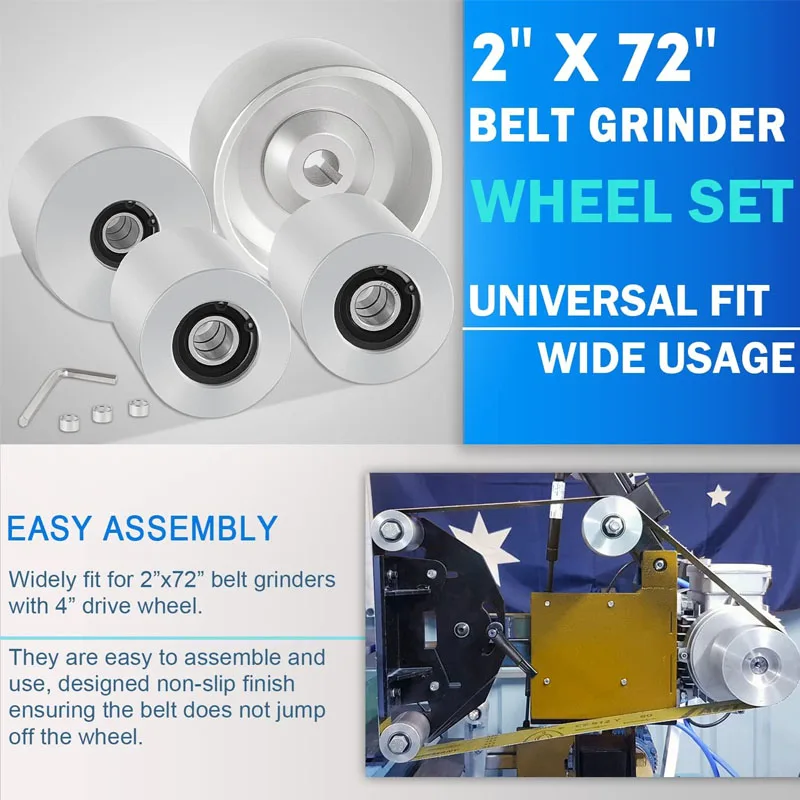 Imagem -02 - Belt Grinder 2x72 Wheel Grupo Fits para Moedor de Facas Drive Bore Track Tensor 83 Conjunto Pcs