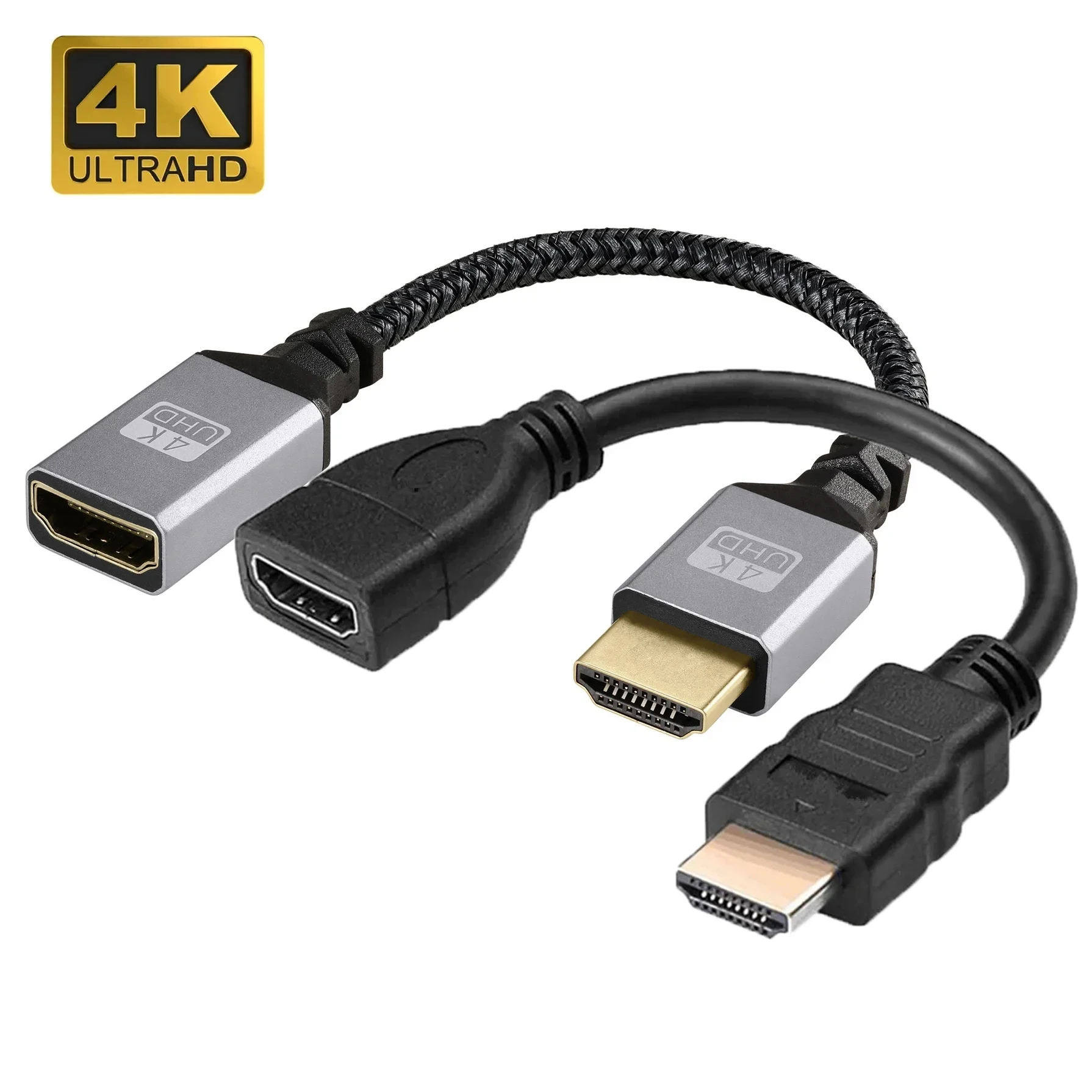 0.15M 1080P 4K Uhd Mannelijke Naar Vrouwelijke Verlengkabel Omhoog/Omlaag/Links/Rechts Hoek Extender Koord Voor Laptop Pc Hdtv Dvd Stb Xbox Monitor