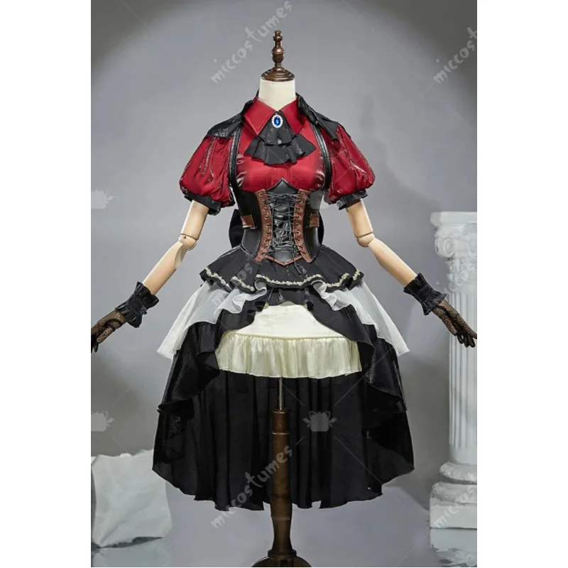 MICCOSTUMES 女性サキココスプレ衣装ステージスーツトップスカートウエストバンドマスク付き