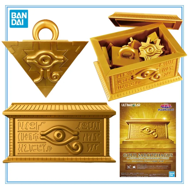 

Original Genuine Duel Monsters Yu-Gi-Oh! Ultimagear UA Millennium Puzzle Gold Sarcophagus Bandai Anime Model Toys Action Figure