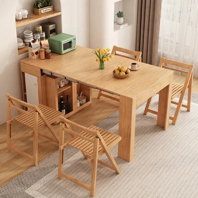 Modern Dinning Tables Multi-functional Extendable Tables Folding Wood Dining Table