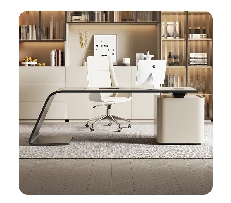 

A Light luxury modern simple home solid wood computer desk with corner boss desk