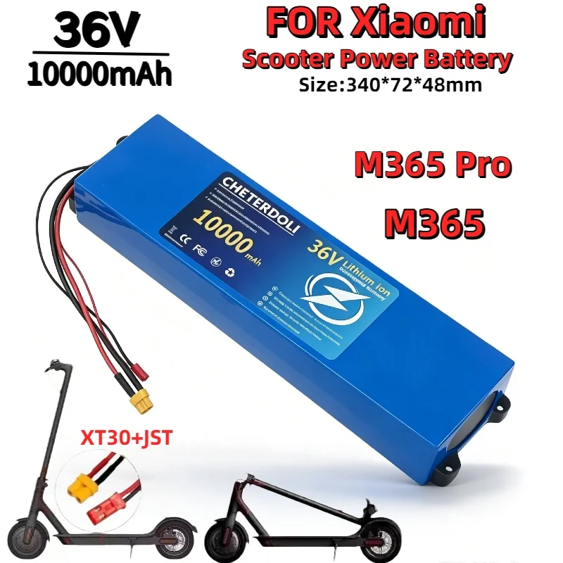High Performance 36V 10Ah 10S3P Waterproof Lithium Battery Stable Power Spare Replacement for Xiaomi M365 M356 Pro Scooter