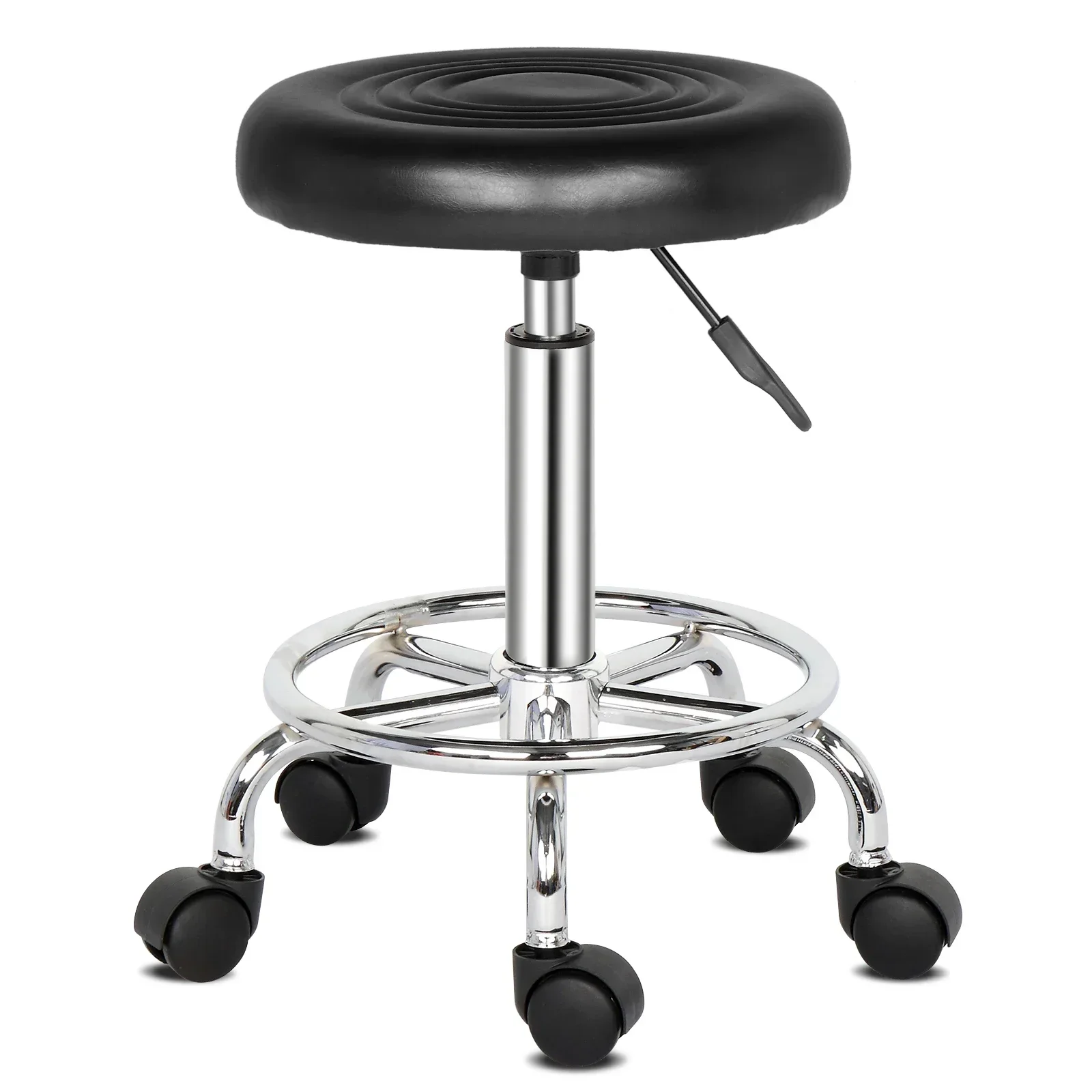 Black round Stool Stock Rotation Bar Stool with Lines for Home Furniture Bathroom Chairs