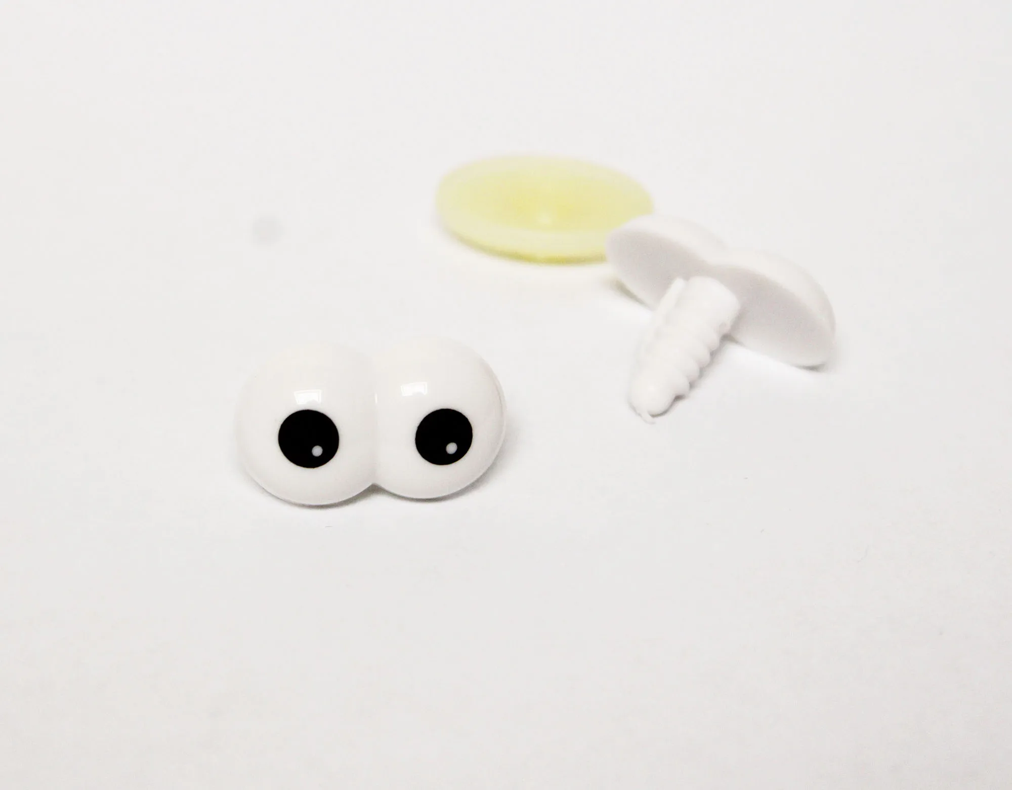 20pcs 14x23mm white plastic cartoon eyes safety doll eyes with washer for plush handcraft findings