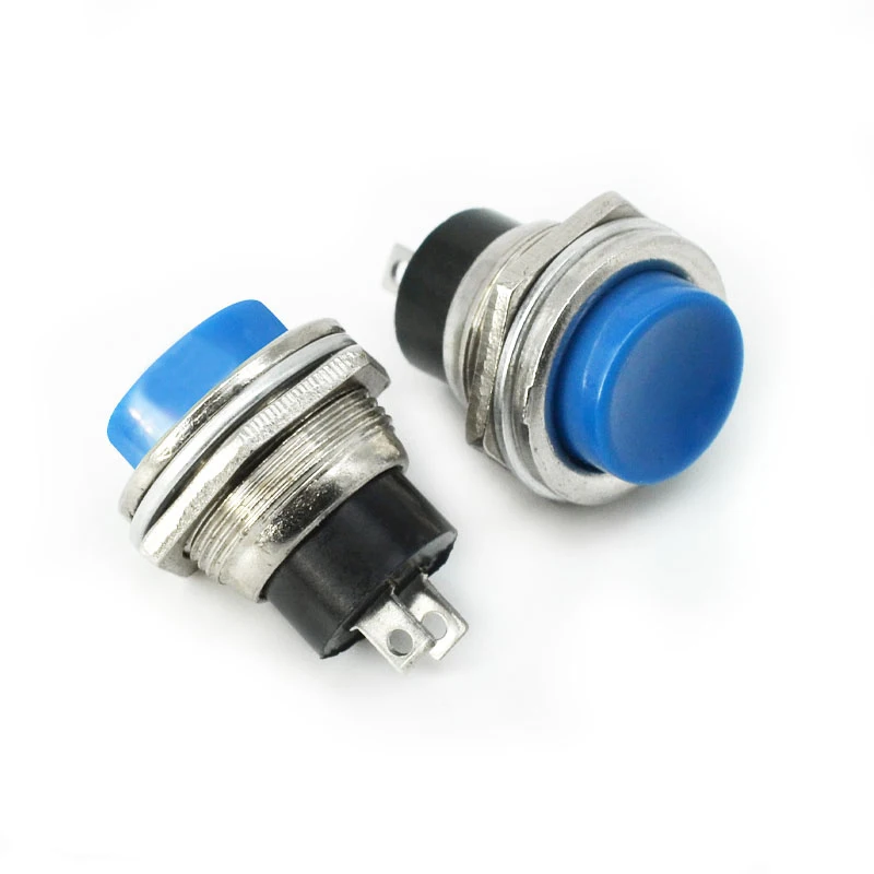 5 Pcs 16mm Round Momentary Switch 3A 125V/AC 6A 125VAC DS-212 Self-reset Push Button Switch DS-212C Red Green