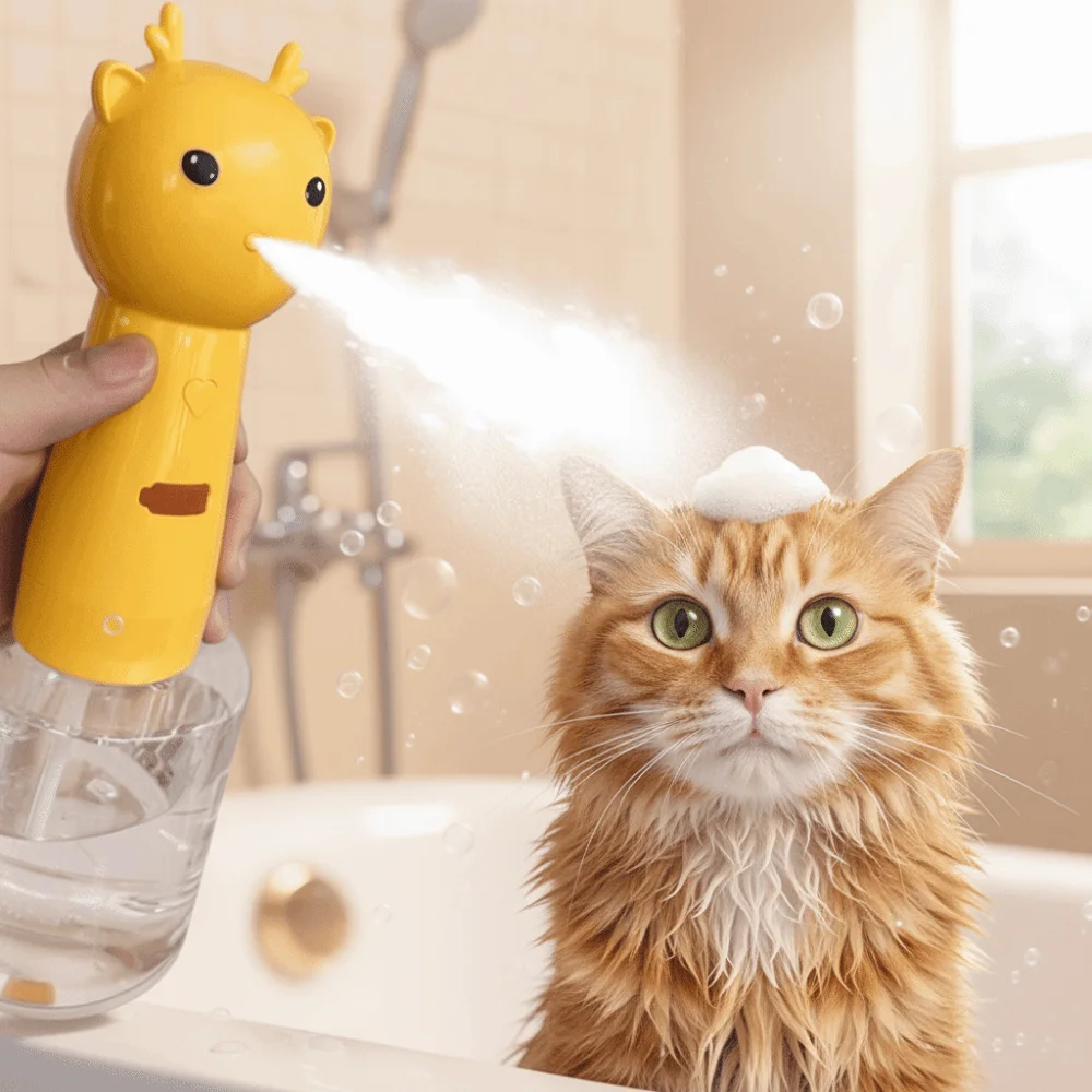 

Quiet Operation Cat Soap Dispenser Wireless Smart Dog Cleaning Foam Machine Cartoon Waterproof Automatic Soap Dispenser