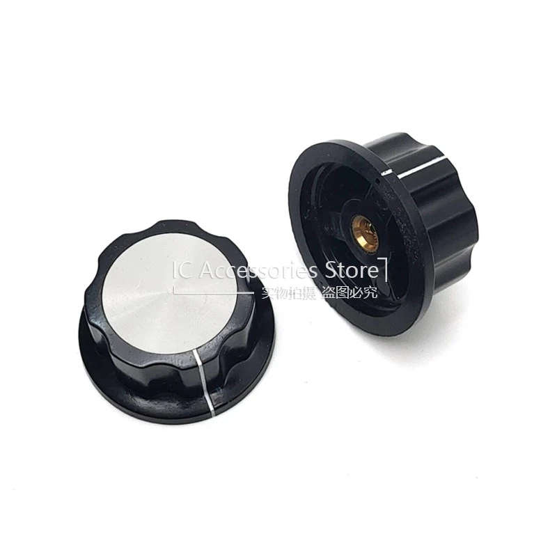 10PCS A05 Bakelite Knob Cap MF-A05 Potentiometer Knob Cap Diameter 45mm Height 20mm Inner Hole 6.35mm Copper