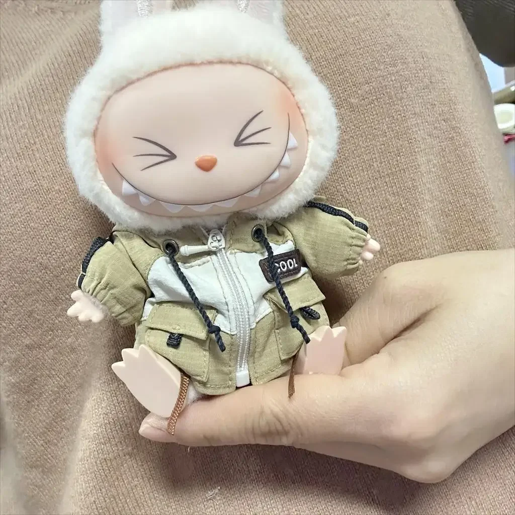 17cm Mini Plush Doll'S Clothes Outfit Accessories For Korea Kpop Exo Labubu Idol trendy cool tooling pocket Clothing Gift