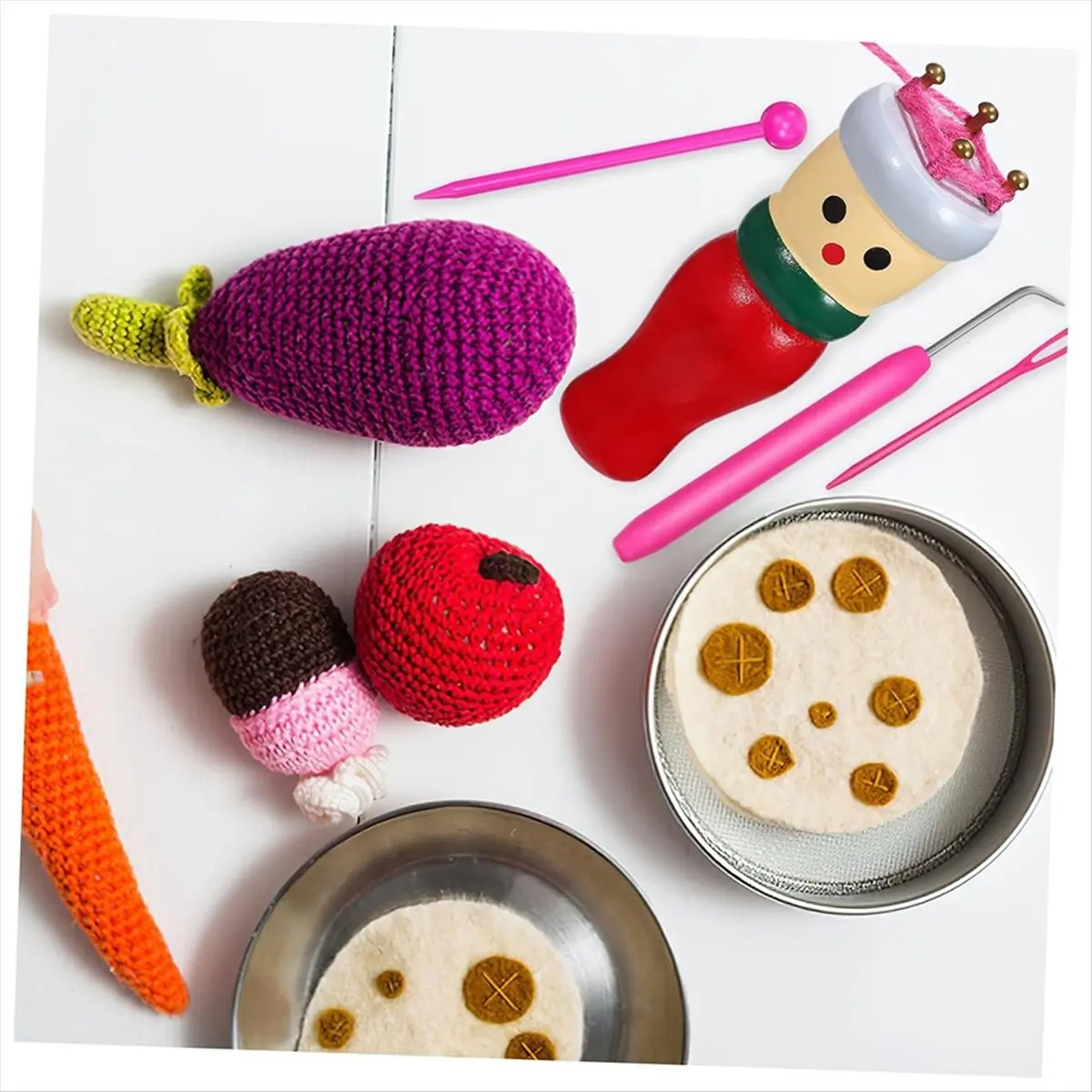 A24I Doll Weaving Kit 4 Pcs Knitting Dolls Wooden Tools DIY Weaving Toy for Random