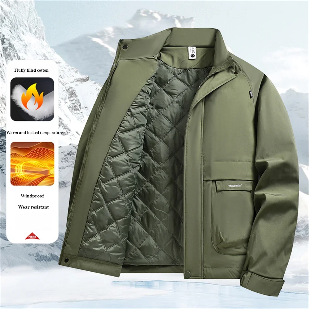 

Men's Military Cotton Padded Jacket Autumn Winter Windproof Coat Suitable for Outdoor Activities Multi-pocket Cargo Jackets Men